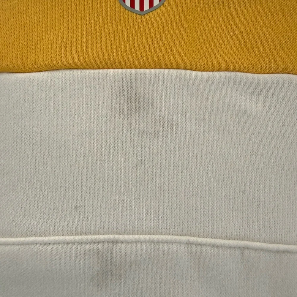 Polo Ralph Lauren Double Knit White/Yellow Gold/Black Colorblock Pullover Hoodie